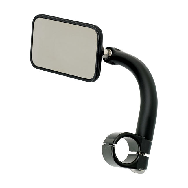 Biltwell utility mirror rectangle clamp-on-1" black.