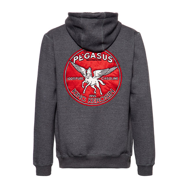 King Kerosin Pegasus zip hoodie steel grey.