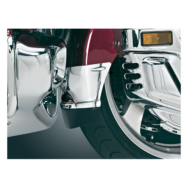 Kuryakyn front fender extension with mud flap, chrome.
