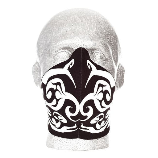 Bandero biker face mask Tribal flames white.