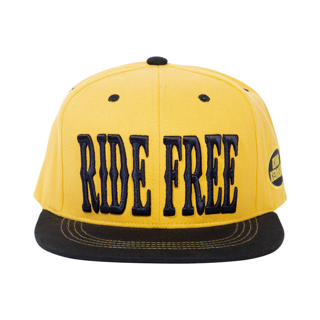 King Kerosin Ride Free snapback cap black/yellow.