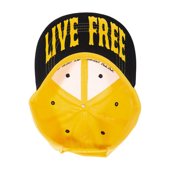 King Kerosin Ride Free snapback cap black/yellow.