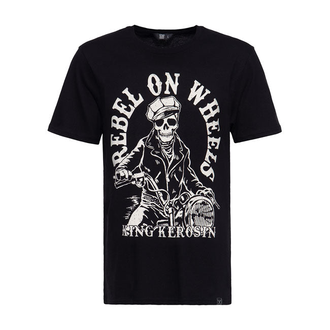 King Kerosin Rebel on Wheels T-shirt black.