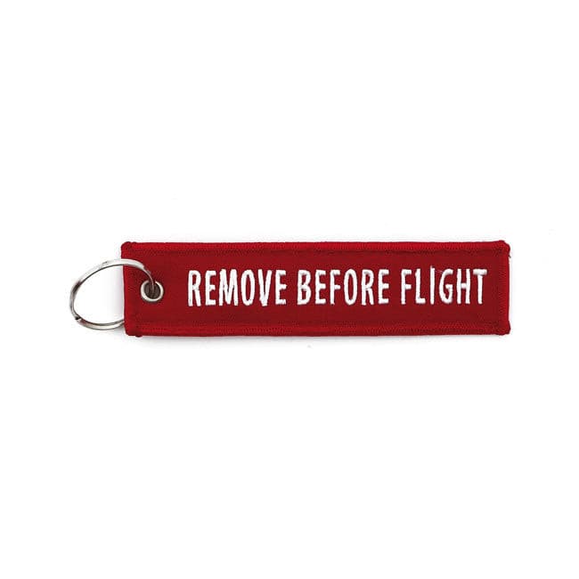 Avaimenperä Remove Before Flight, punainen/valkoinen