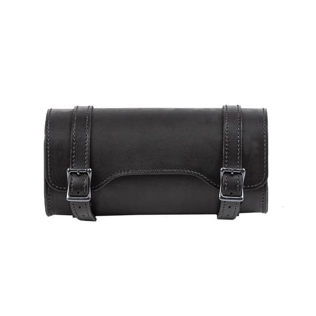 923327k.jpg Ledrie, leather tool roll. Black with black buckles - Image 1