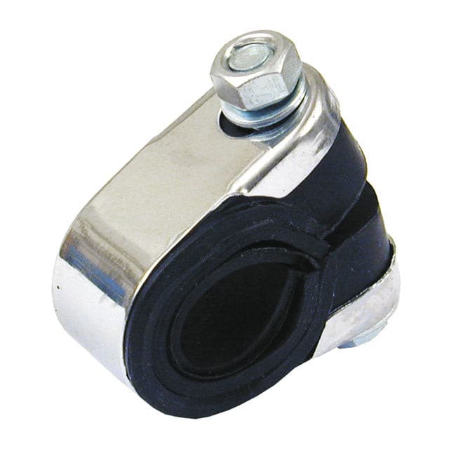 Universaali ohjaustangon kiinnike lisävarusteille. Kromi.