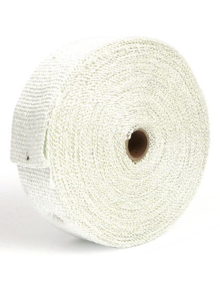 Exhaust insulating wrap. 2" wide white.