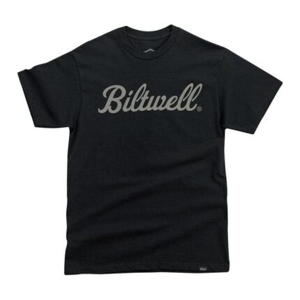 Biltwell Script Grey T-shirt black.